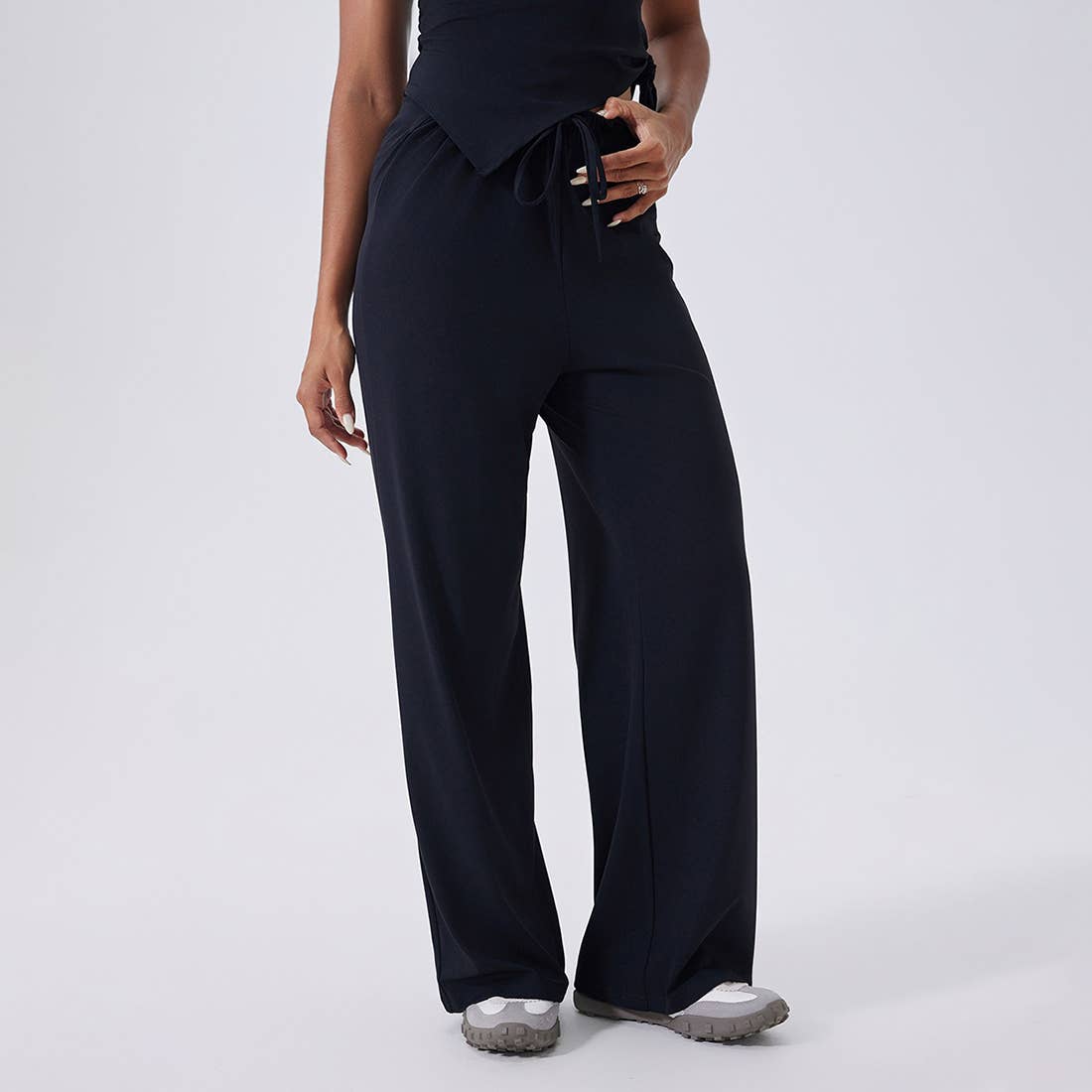 Sodalemon - Wholesale Athletic Pants - Women's - Women High-Waist Relaxed-Fit Drawstring Yoga Lounge Pants8