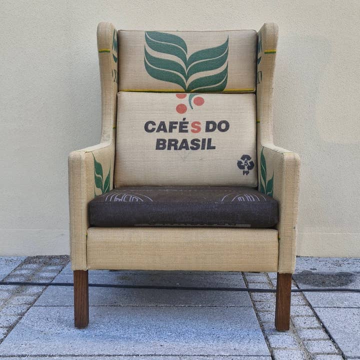 CAFFAHHAUS - Vendita all'ingrosso Sedie - Collezione Sostenible Afrika — Poltrona sostenibile da Amburgo con tessuto in sacchi di caffè riciclati3