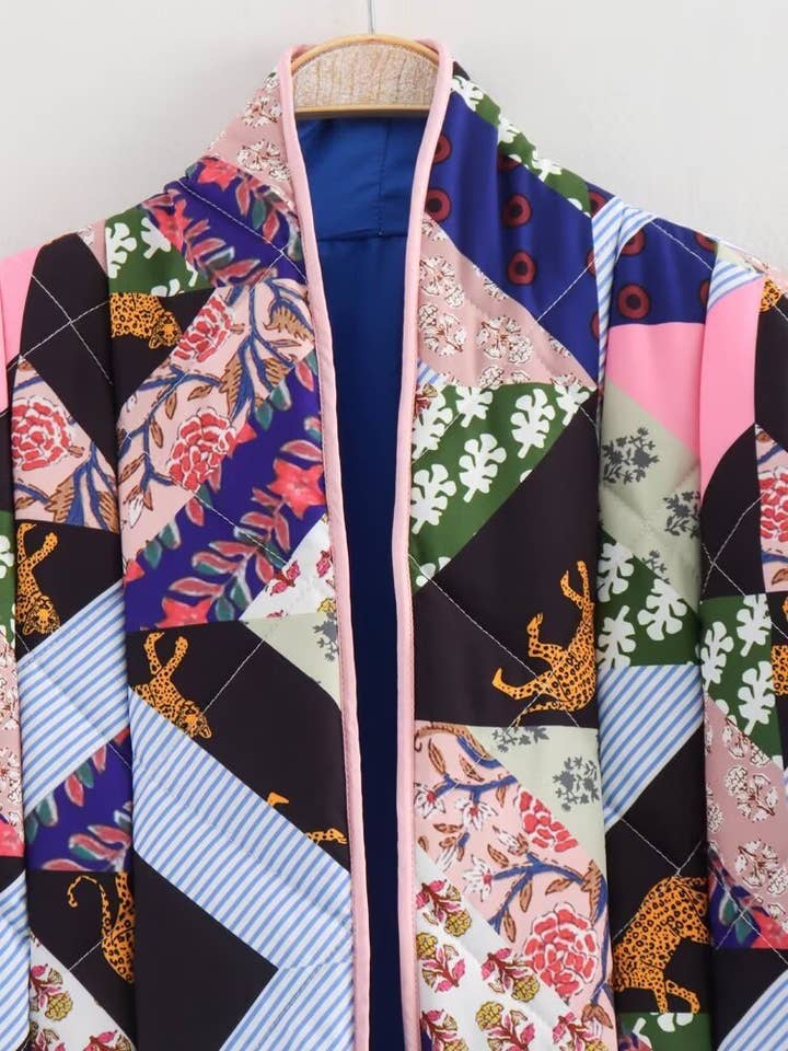 Mult Unique bohemian Patchwork quilted jacket for wholesale on Faire