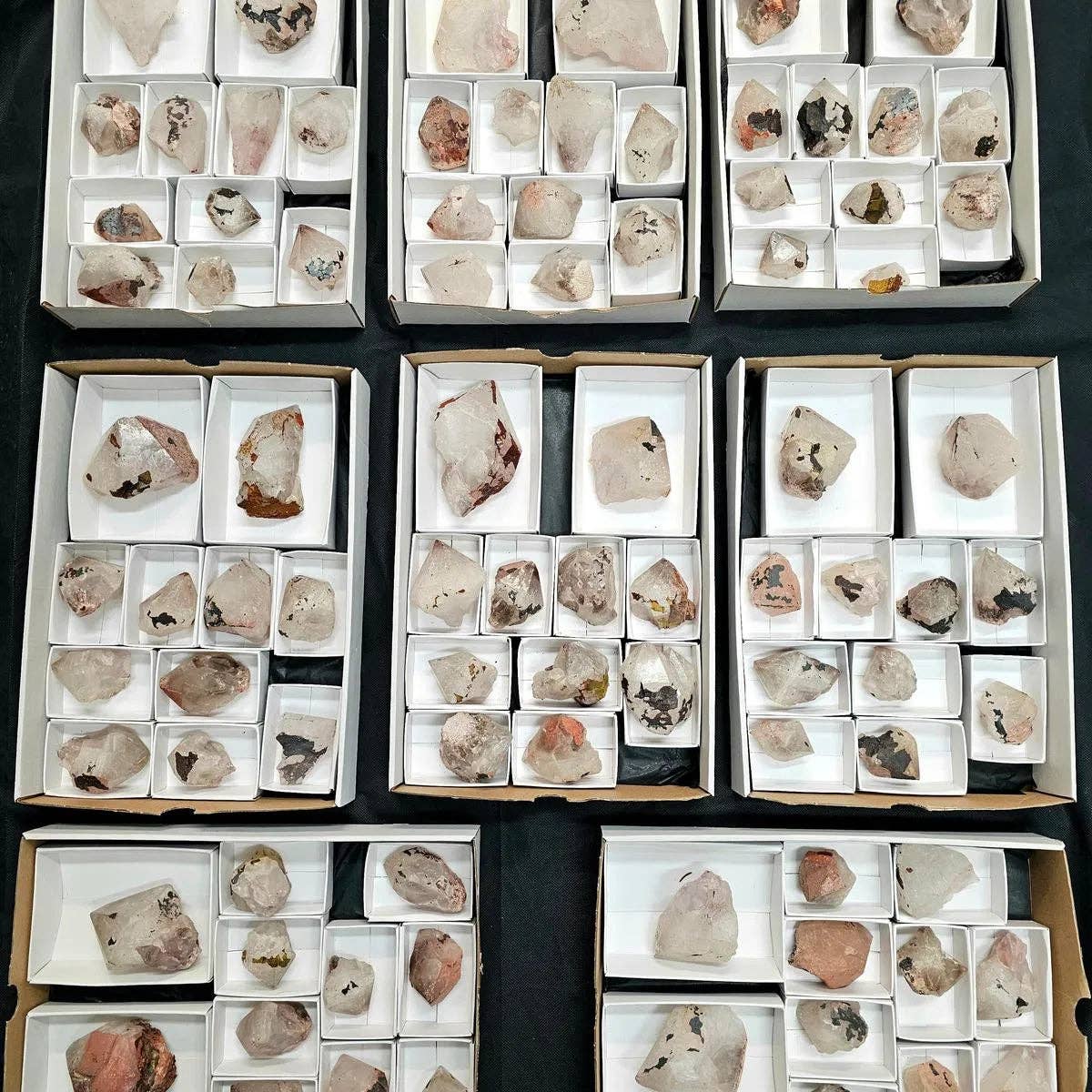 Distinction Crystals – Pedra/cristal espiritual por atacado – Goethita/hematita sobre cristal de quartzo “Blacknite Quartz” Deal0