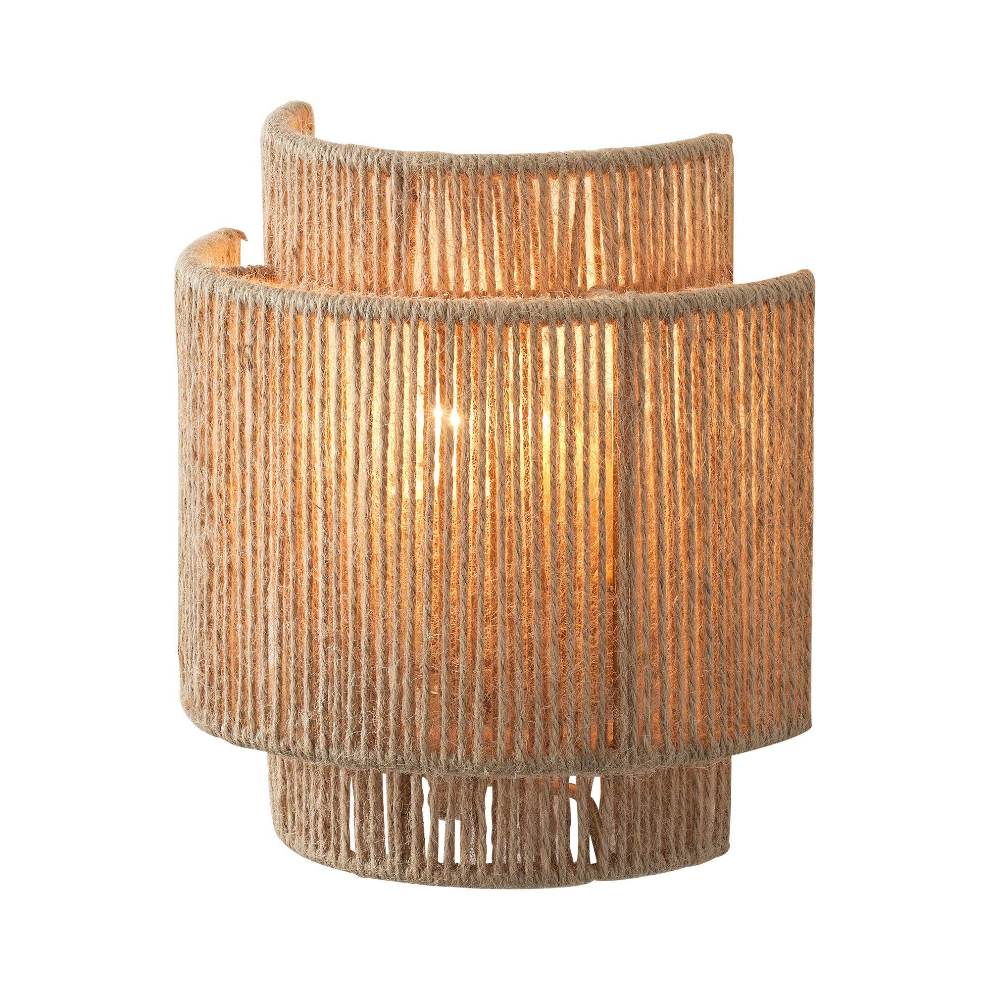 Brio Lighting - Wholesale Sconce - Lusteria 9" Boho Hand Woven Rope 1-Light Wall Sconce Light16