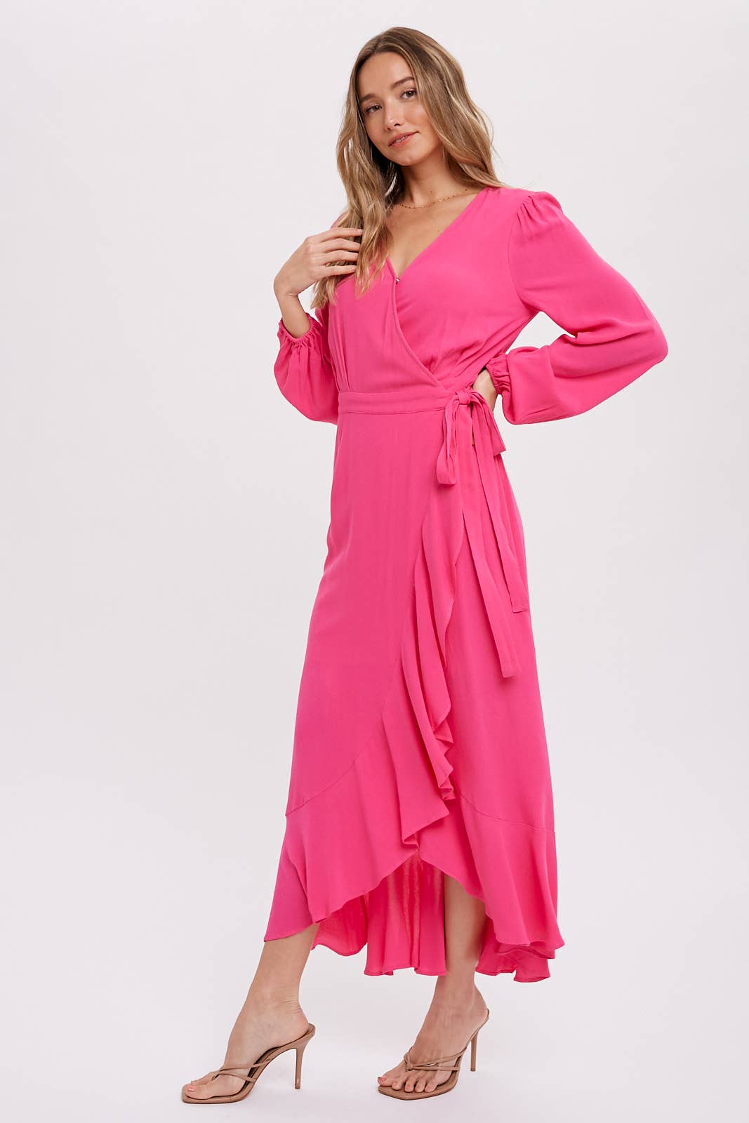 Bluivy – wholesale Dress – Women's – RUFFLE HEM MAXI WRAP DRESS32