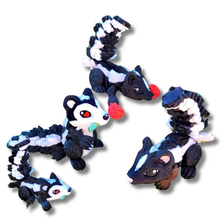 Great American Designs – wholesale Fidget toy – Kids – Articulated Baby Skunk Toy, 3D Printed, Fidget Toy