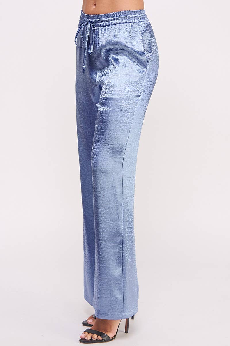 AIBLEE – wholesale Pants – Women's – Metallic Flared Wide-Leg Pants Blue -12