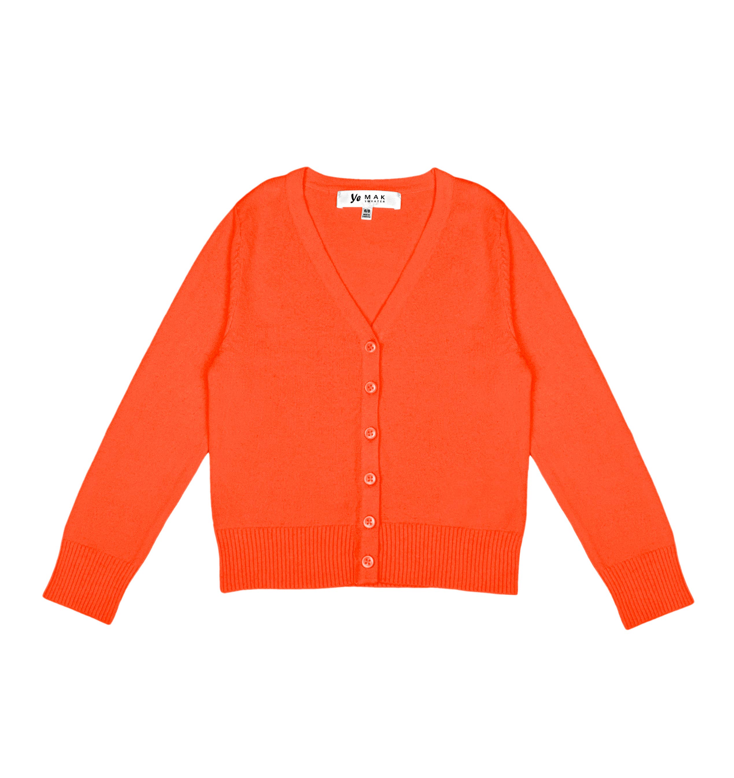 Mak - Wholesale Cardigan - Kids - Girl's Long Sleeve V neck Sweater Cardigan MK5178KID9