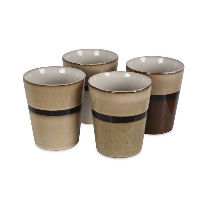 Opjet Paris - Wholesale Coffee Mug - Set of 4 natural Lynx tumblers gm D9 H10.5cm1