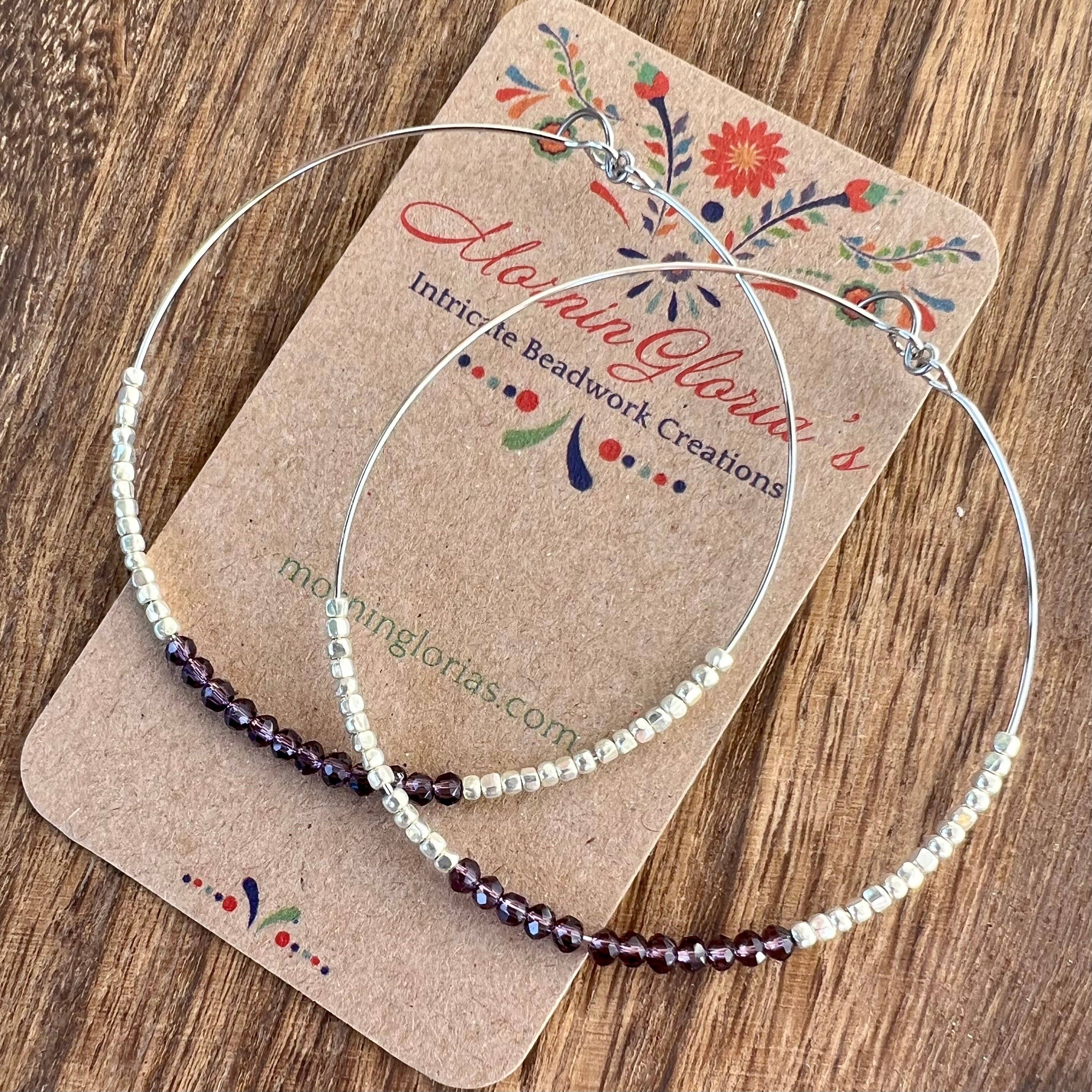 MorninGloria's - Wholesale Hoop Earrings - Crystal Beaded Hoop Earrings17