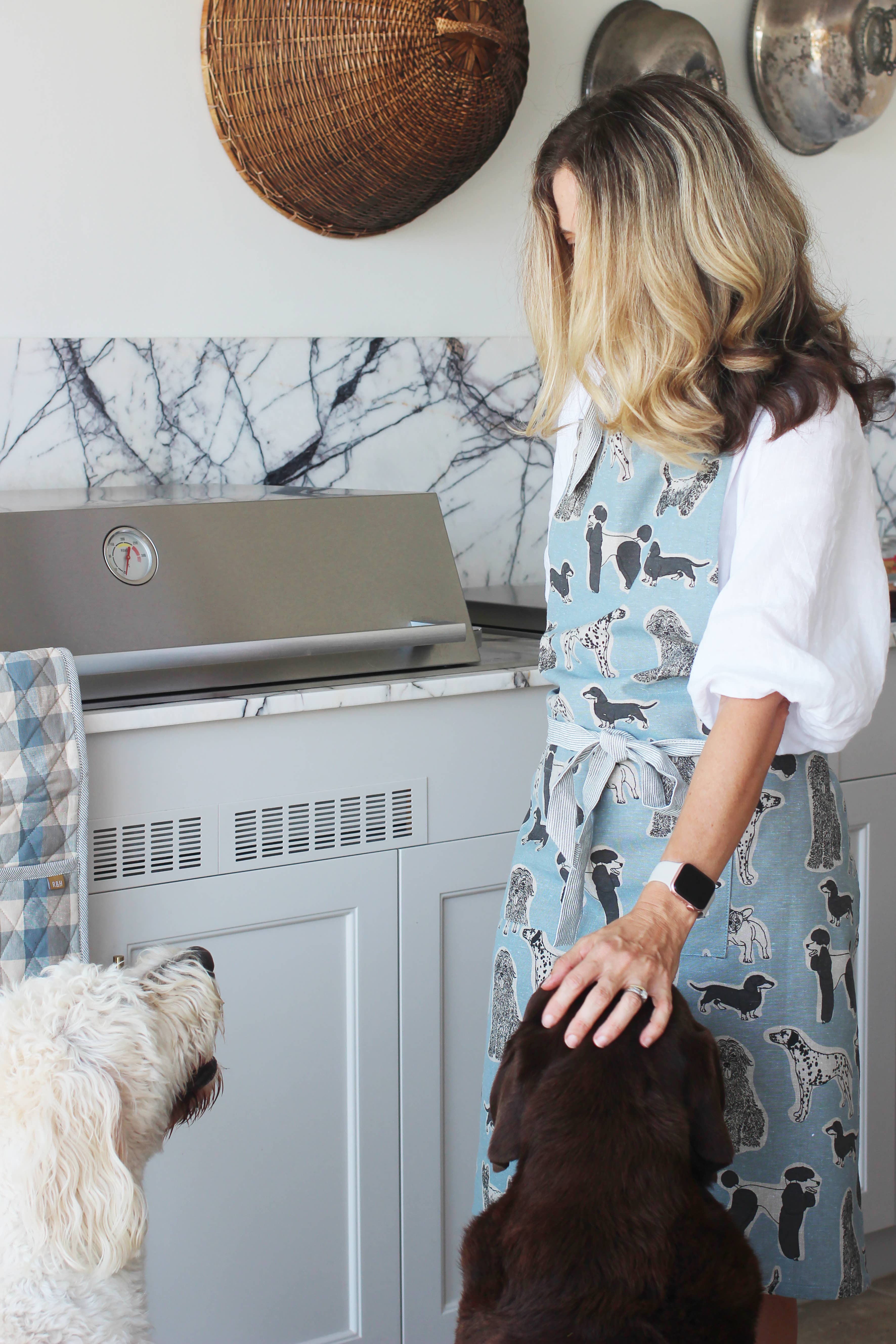 Raine & Humble - Wholesale Apron - Apron Dog Print Standard Tie style-Blue Haze3