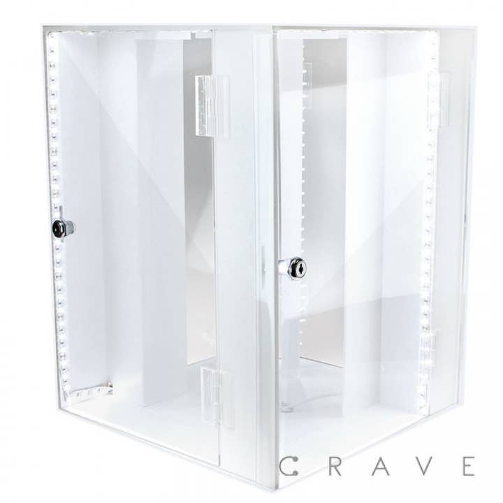 Clear Acrylic X X KENEX 4-SIDED MULTI PURPOSE LARGE LED CASE WITH LOCK for wholesale on Faire2