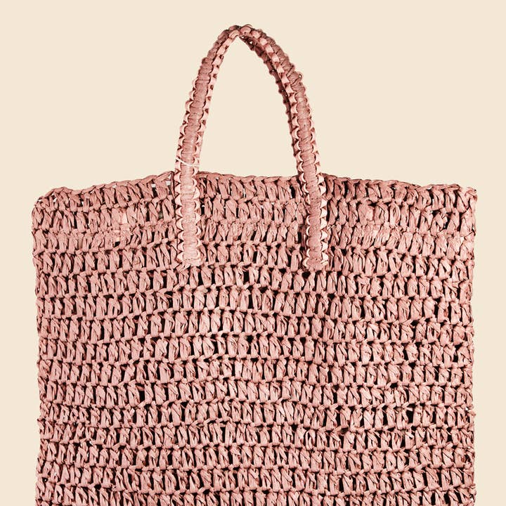 Straw Braided Square Tote Bag for wholesale by Anarchy Street