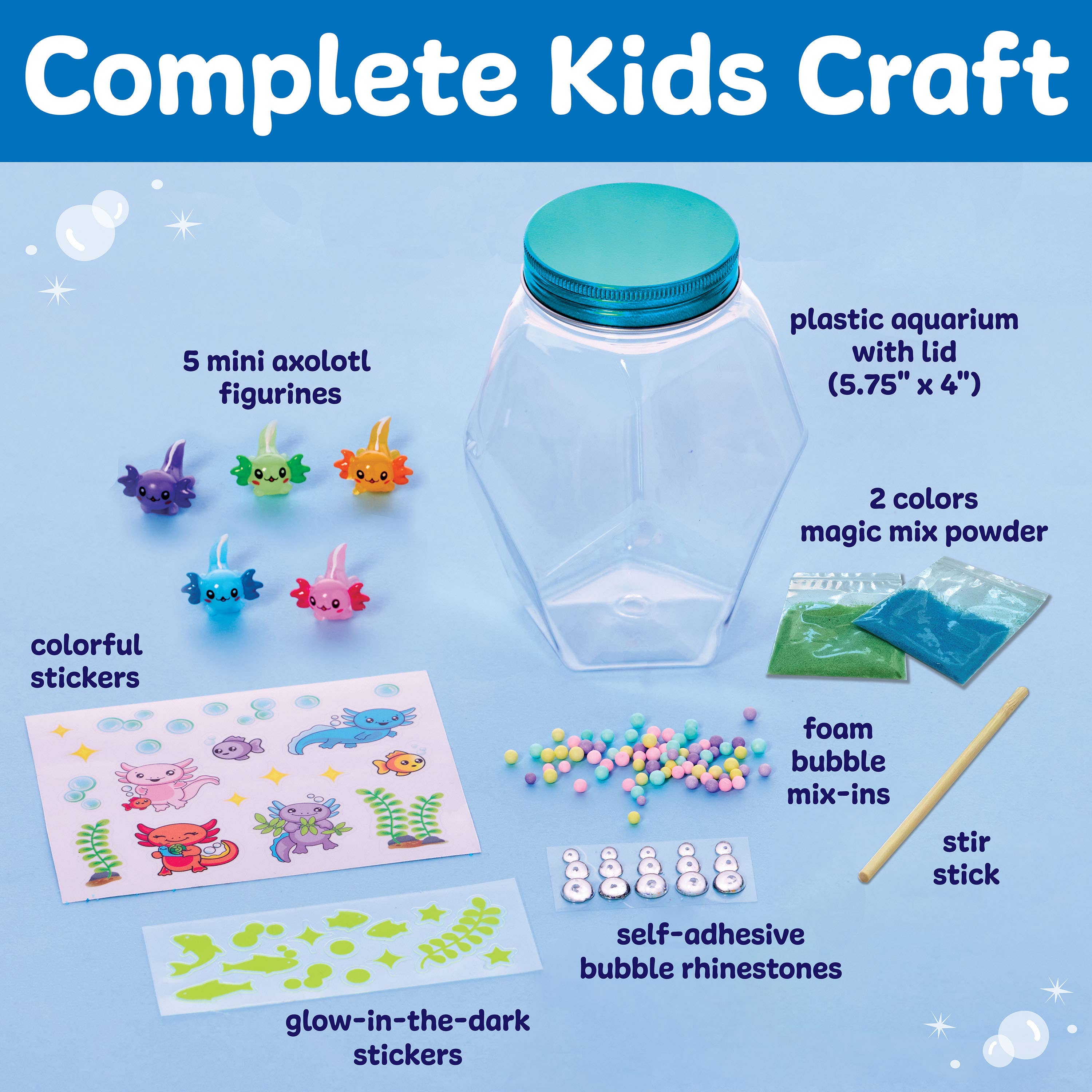 Faber-Castell / Creativity for Kids - Wholesale DIY Craft Kit - Kids - Make an Axolotl Glowing Aquarium Craft for Kids7