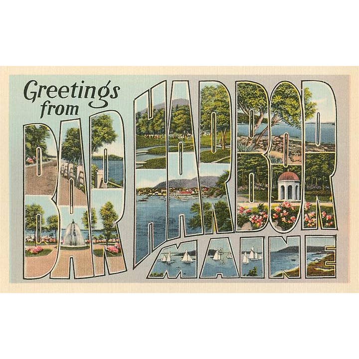 Found Image Press - Wholesale Stationery/Notecard Set - Greeting Card ME-276 Greetings from Bar Harbor