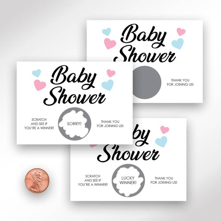 Baby Shower Game Scratch Off Ticket Pojke eller flicka för wholesale av So Sweet Party Shop, LLC