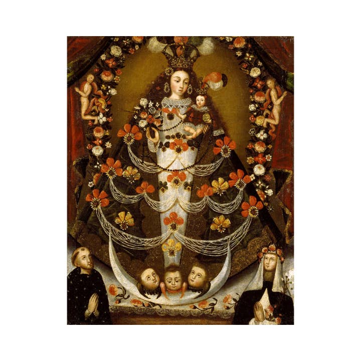 Statue de la Dame de Pomata | Enfant Jésus | Art populaire péruvien | Icône religieuse vintage | Art mural chrétien | Art antique latino-américain pour la vente par Rock Paper Scissors Wall Art