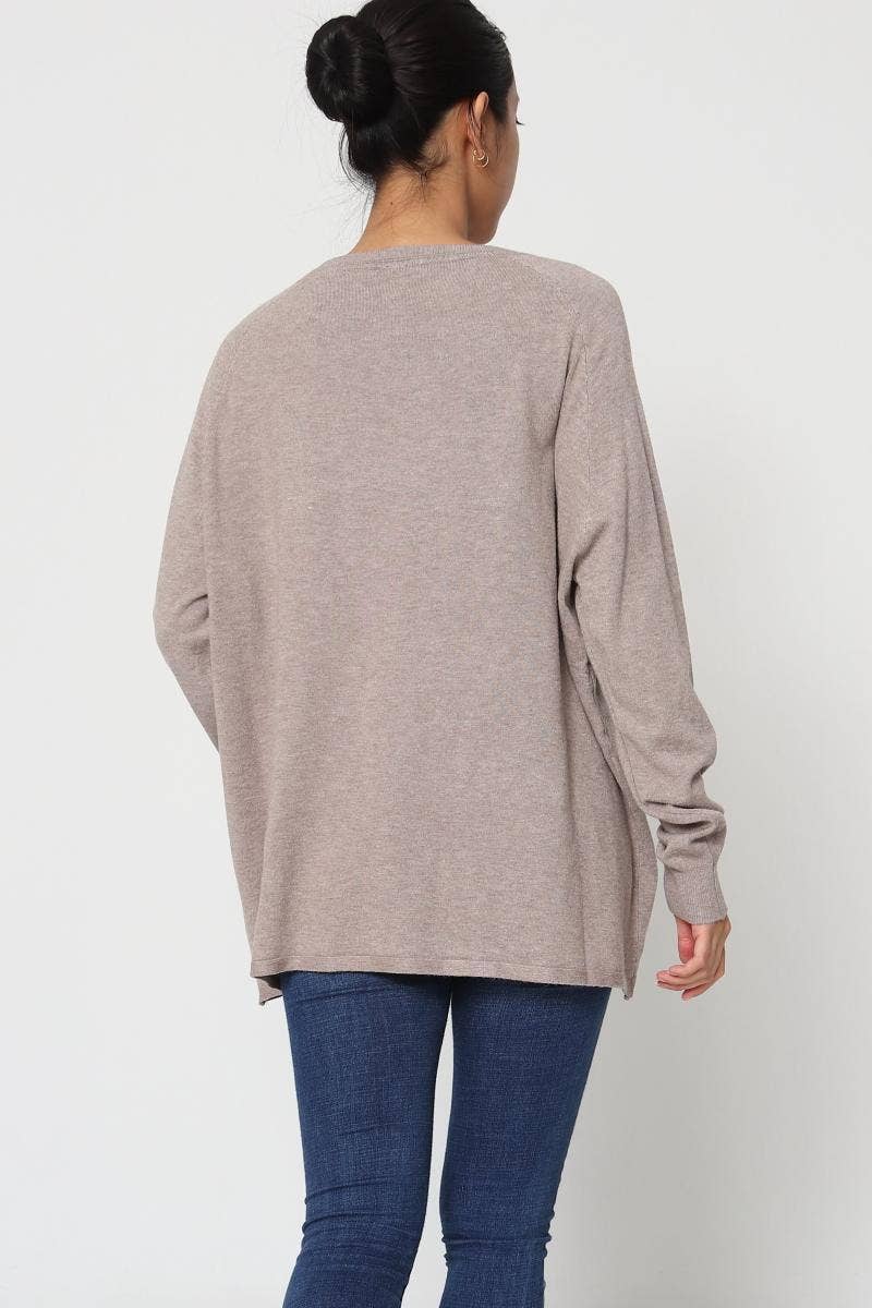 DIX-ONZE - Vendita all'ingrosso Maglia larga - Donna - Maglione Oversize con Motivo a Cuore Integrato – Stile Accogliente2