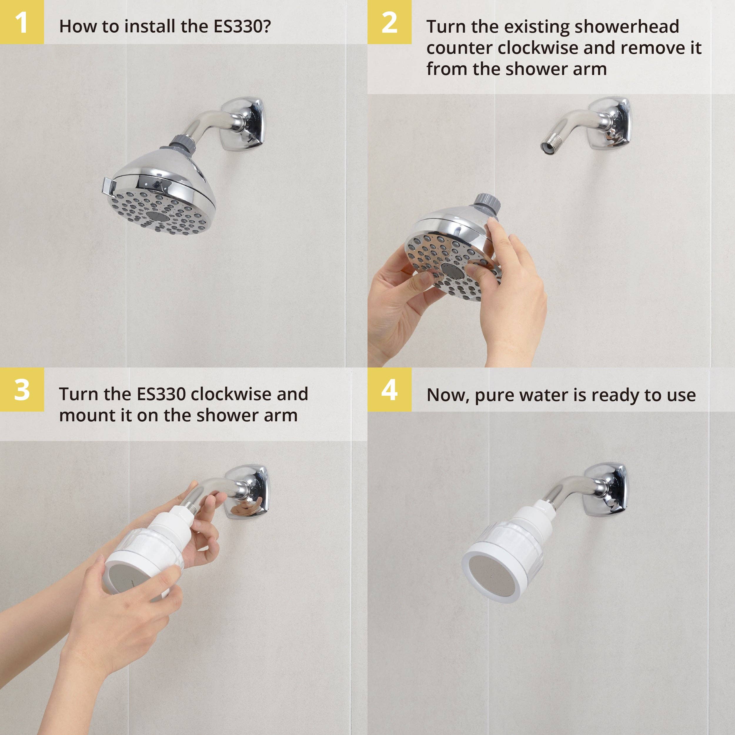 VitaPure America - Wholesale Water Filter - VitaPure ES330 Vitamin C Fixed Showerhead Filter6