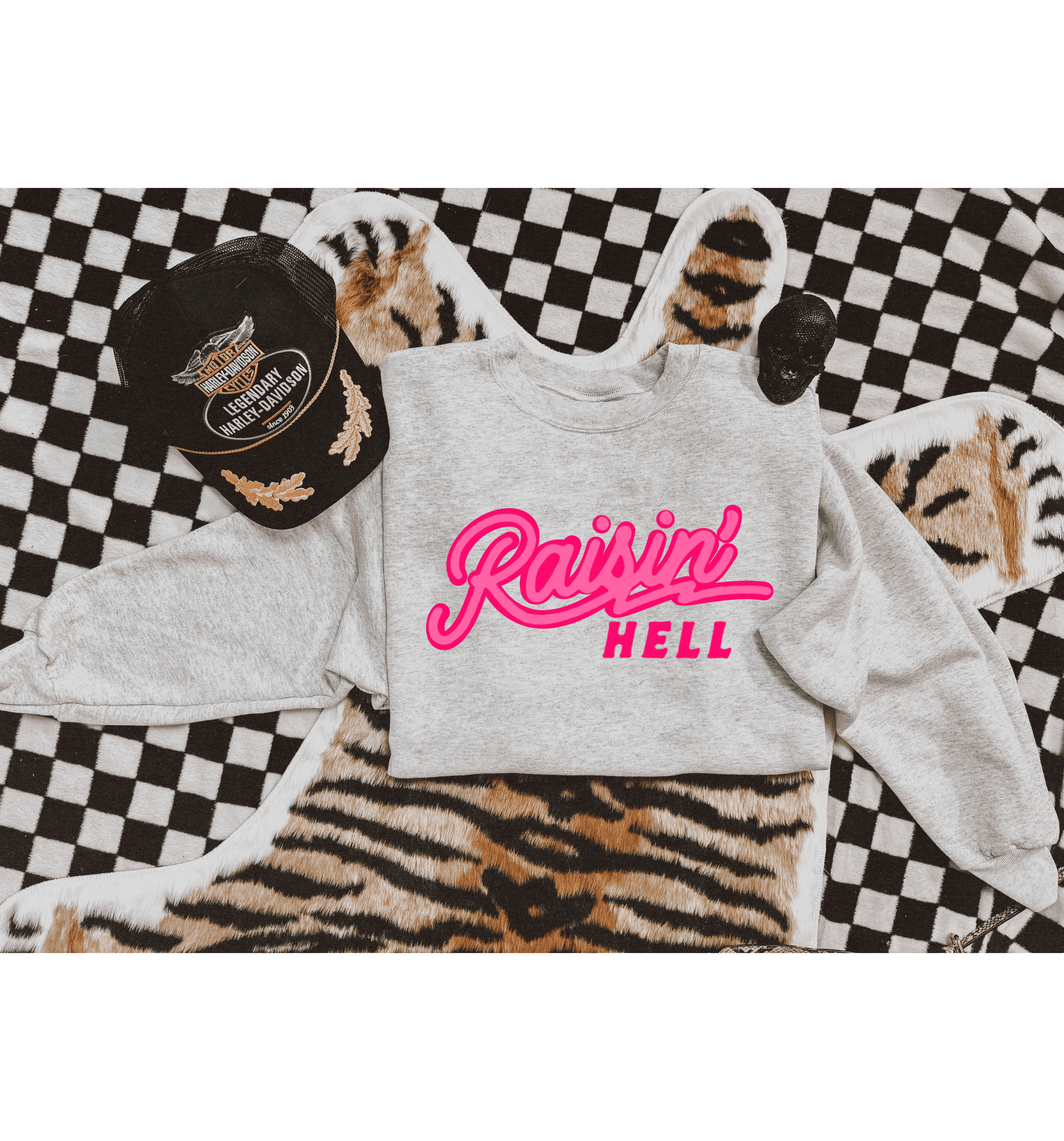 Ash Raisin Hell Graphic Crew for wholesale on Faire0