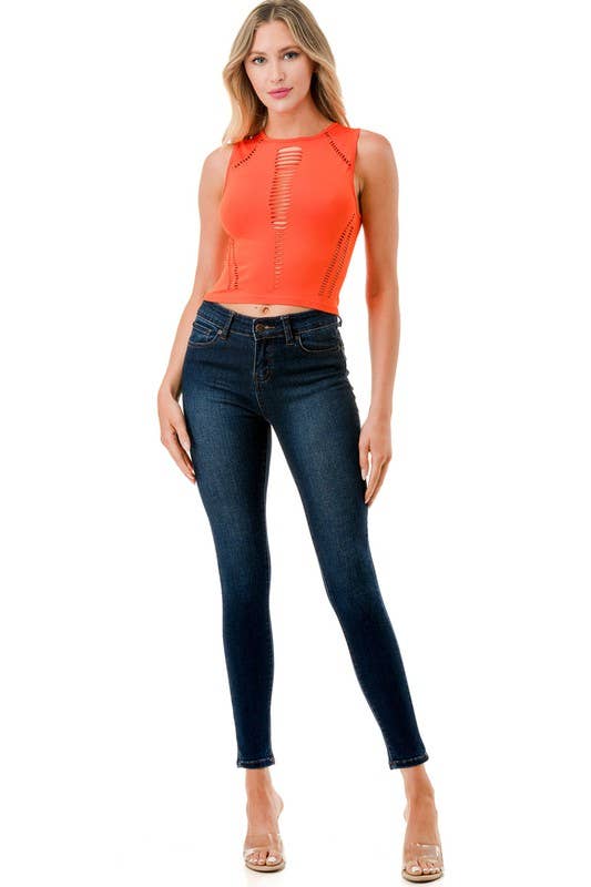 MIO WHOLESALE - Wholesale Tank Top - Women's - NT59 LASER CUT TANK TOP3