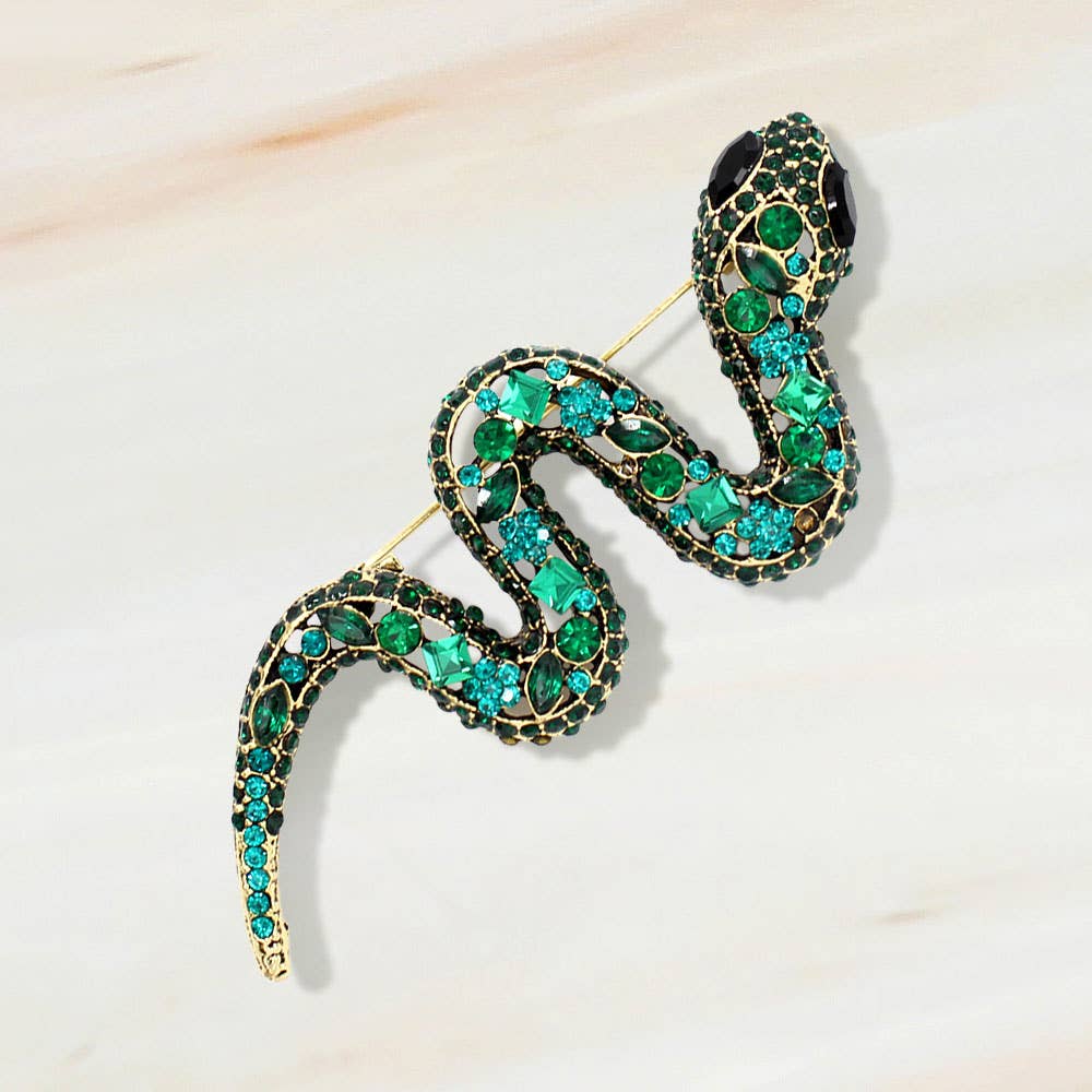 Sensibling Corp. - Wholesale Broche - Met Strass Versierde Slangen Broche Pin2