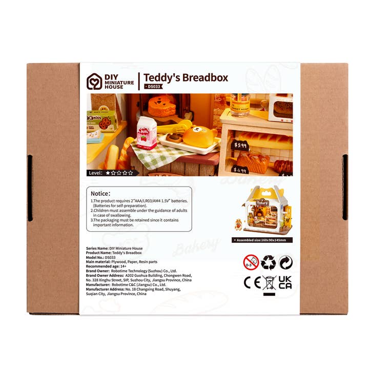 Robotime - Wholesale DIY Craft Kit - Kids - DS033 Teddy's Breadbox ROBOTIM Rolife DIY Miniature House