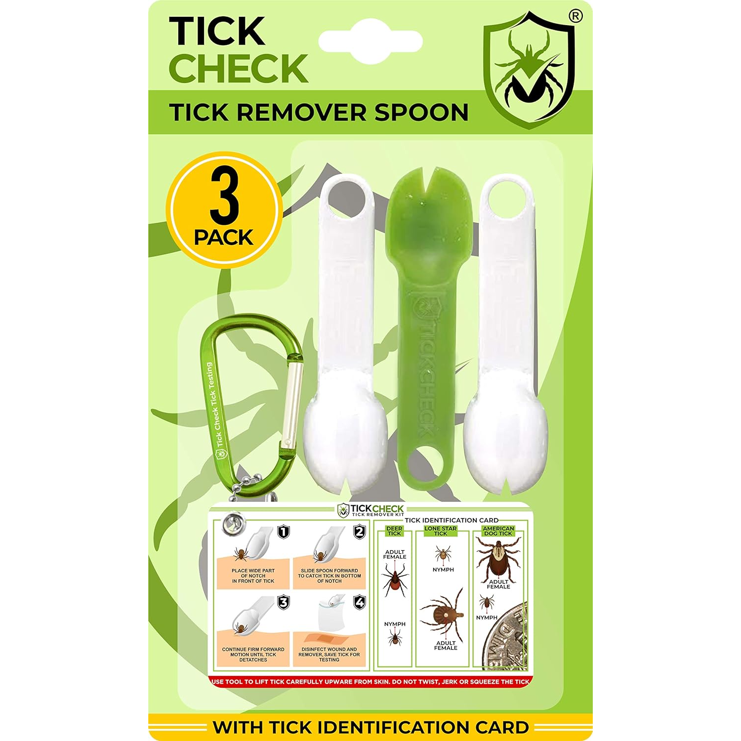 TickCheck - Wholesale Pet Grooming Tool - Dog - TickCheck Tick Remover Spoon 3 Pack- 12pc Hang Strip Display1