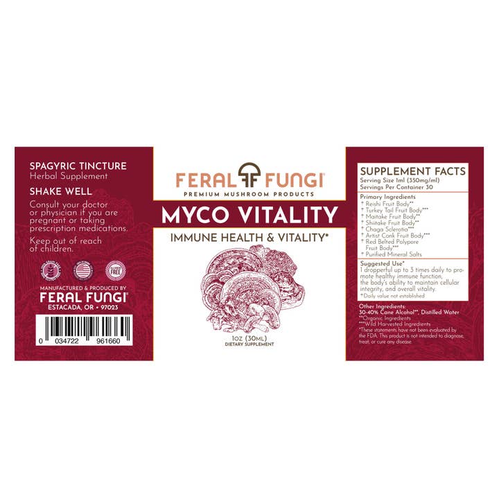 Feral Fungi - Wholesale Oral Supplement/Vitamin - Myco Vitality Spagyric Blend