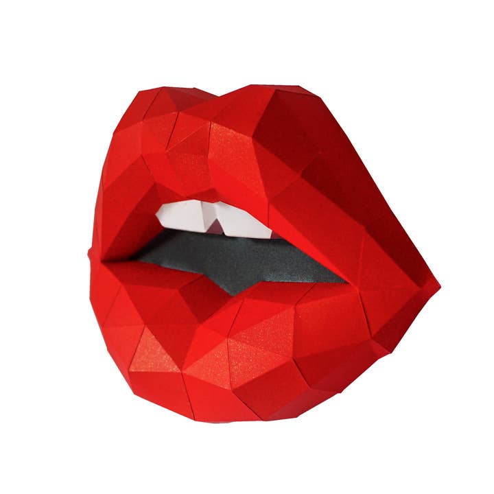 PAPERCRAFT WORLD - Wholesale Wall Accent - Red Lips PaperCraft Origami Wall Art