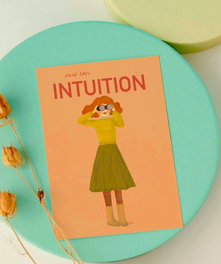 Nelia illustration - Venta al por mayor Conjunto de papelería y tarjetas - Tarjeta Mantra SIGUE TU INTUICIÓN2