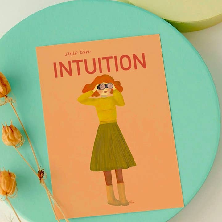 Nelia illustration - Venta al por mayor Conjunto de papelería y tarjetas - Tarjeta Mantra SIGUE TU INTUICIÓN2