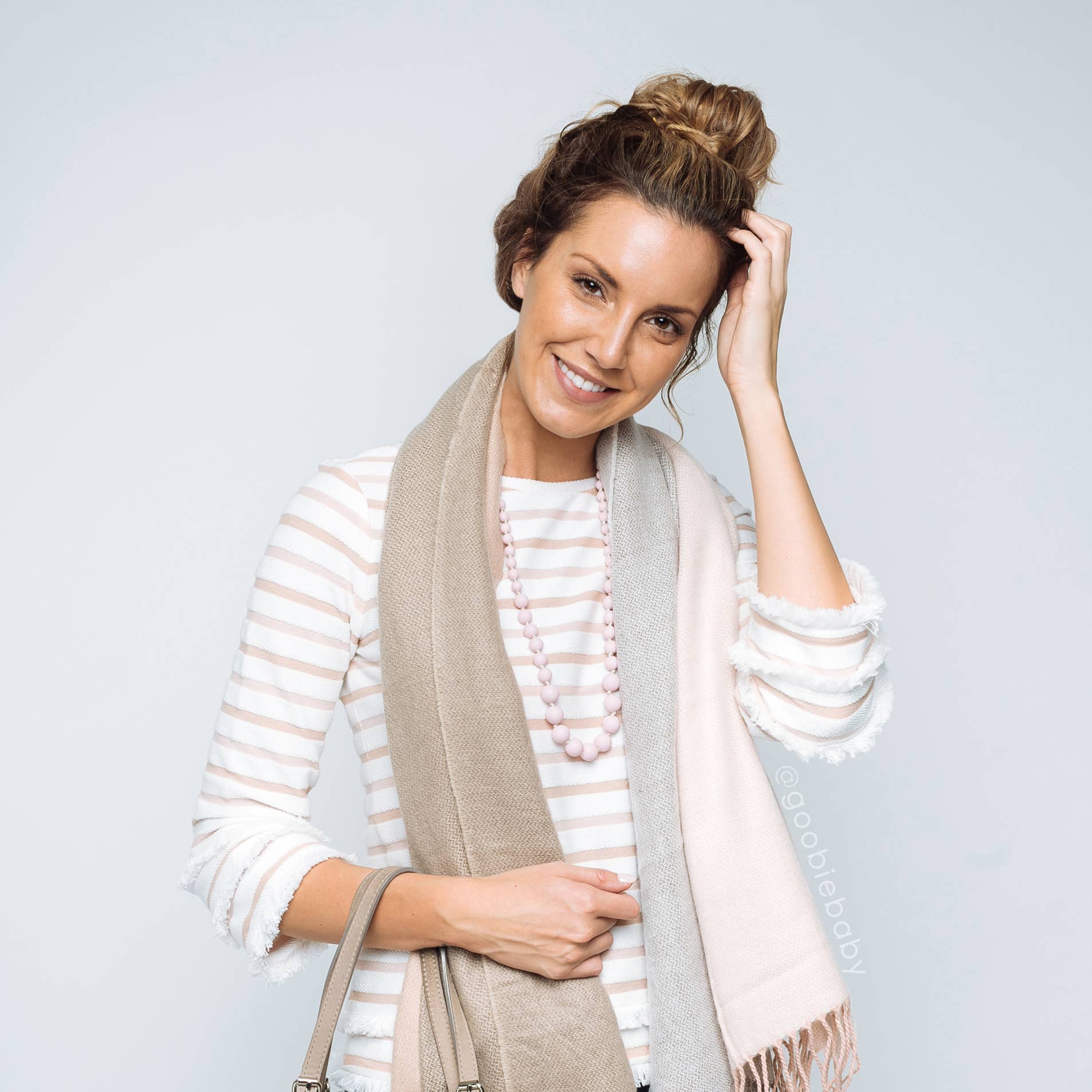 Goobie Baby - Vente Collier de dentition – bébé - Audrey Collier de dentition - Quartz Rose1