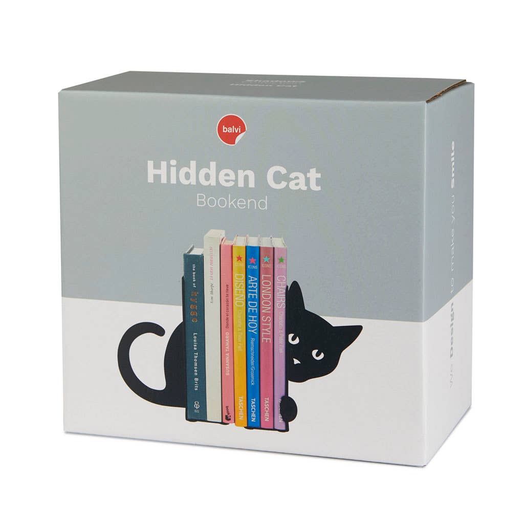 Balvi - Wholesale Bookend - Book Holder, Hidden Cat, Black, Metal3