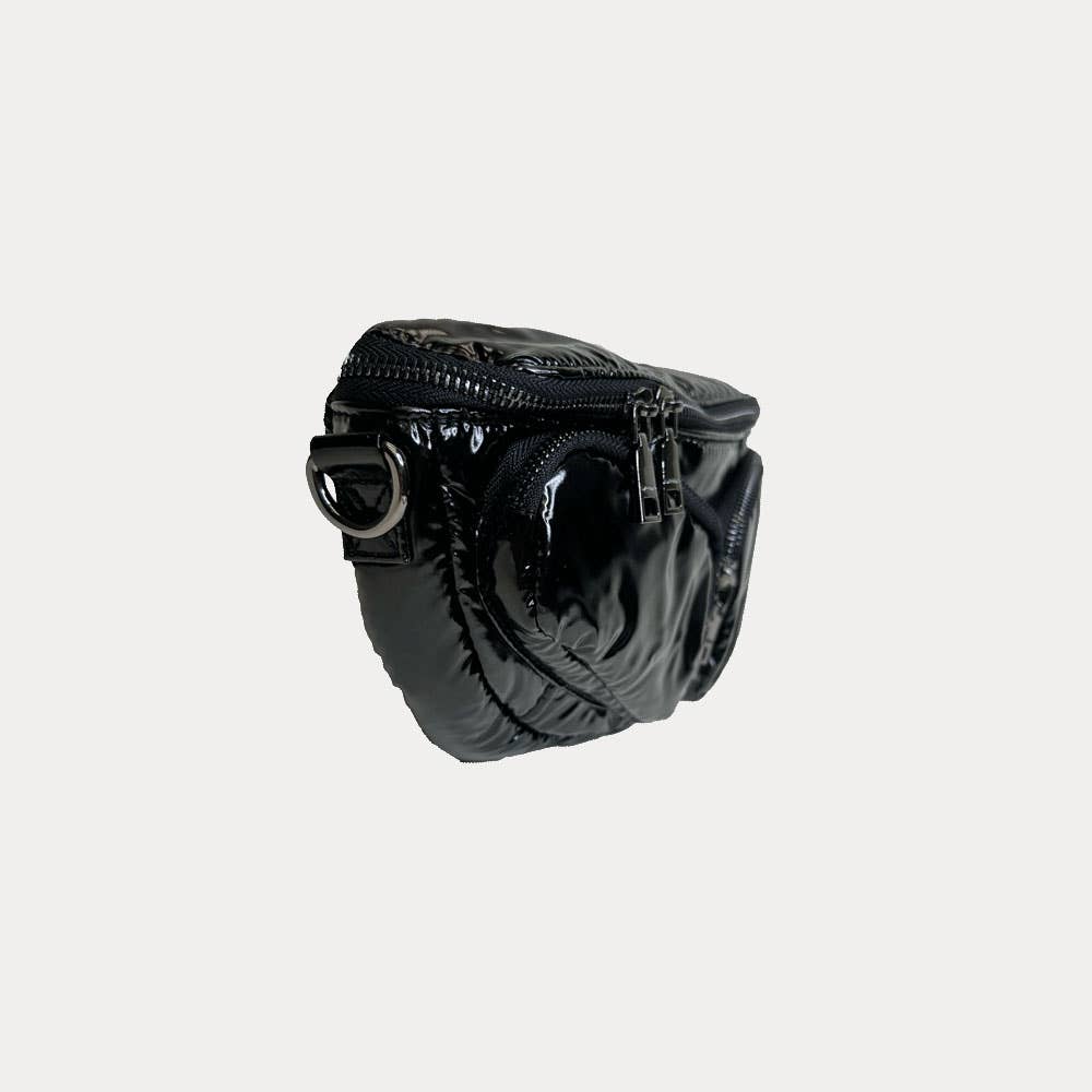 AHDORNED - Wholesale Belt Bag - Women's - Rachel Double Pocket Puffy Sling/Waist Bag w/Black Resin Cha25