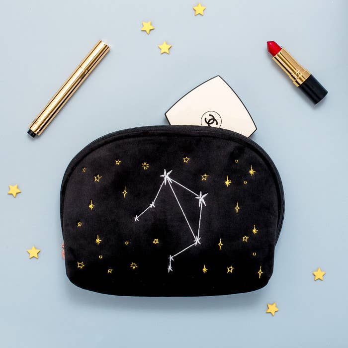Pedrita Parker - Wholesale Toiletry Bag - Women's - Premium Velvet Cosmetic Bag Libra Horoscope1