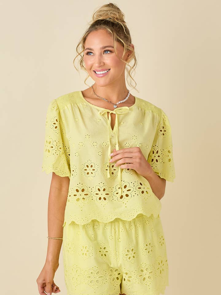 Besticktes Baumwoll-Shorts- und Oberteil-Smokingset für den Großhandel von BABY PINK