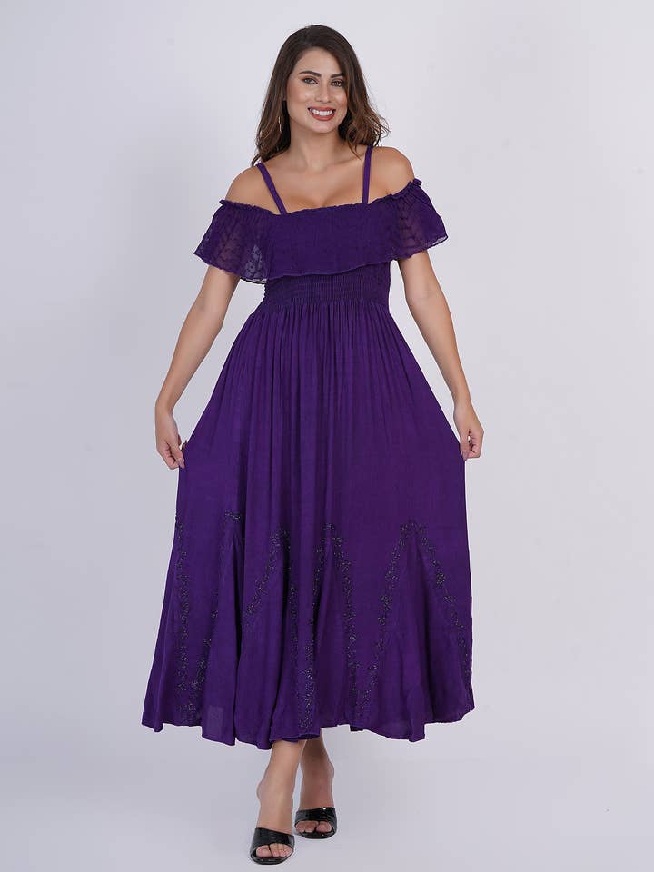 Dam Off Shoulder Strap Fit & Flare Festklänning Mix parti för wholesale av Wevez