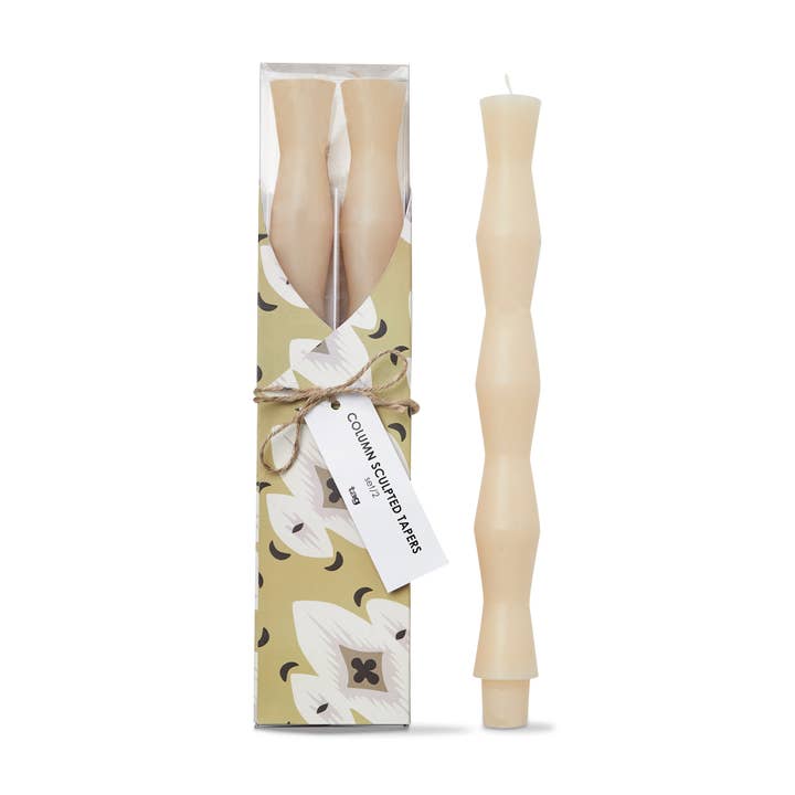 tag - Wholesale Tapered Candle/Candlestick - Column Sculpted Tapers Set of 2 - Ivory