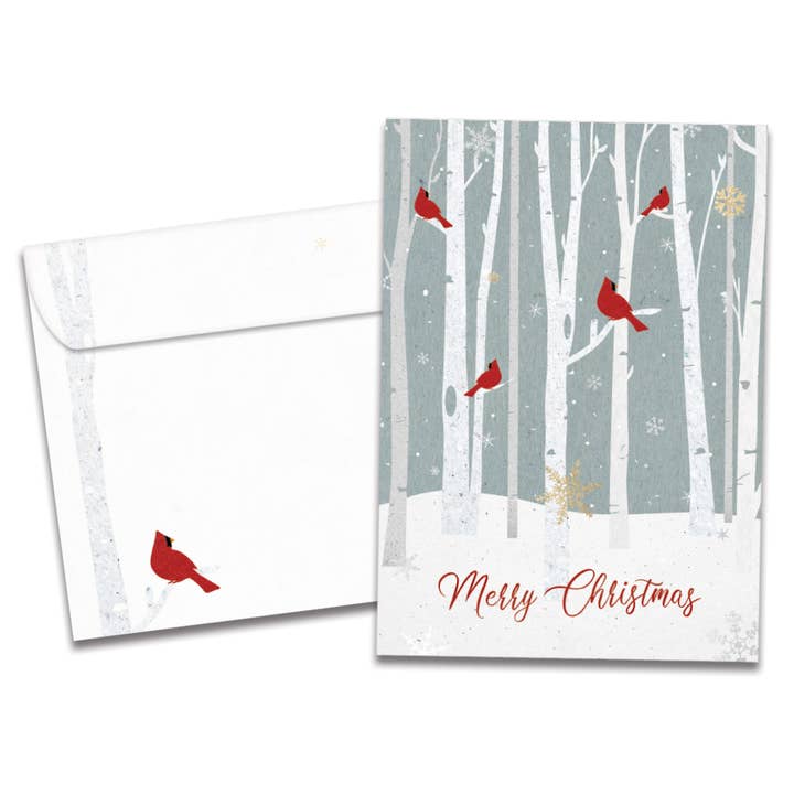 Tree-Free Greetings - Wholesale Christmas Card - Christmas Cardinals Holiday 4 Pack 19910