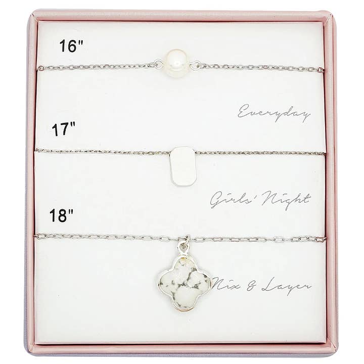 RH 3PC Assorted Layering Pendant Necklace Gift Set for wholesale on Faire