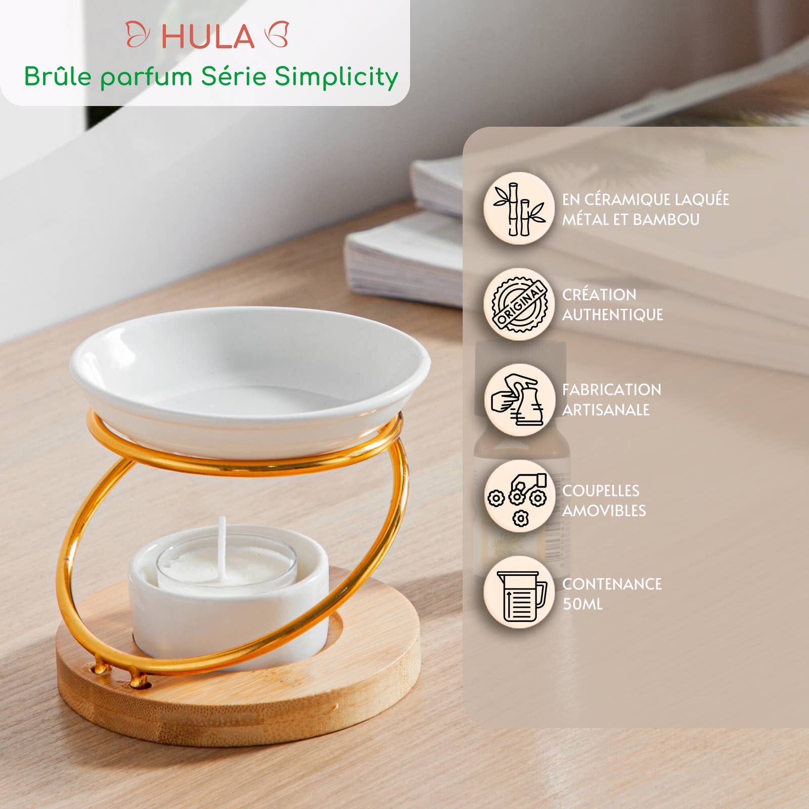 Zen'Arôme - Wholesale Oil Warmer - Hula scented wax warmer and scented melt - gift idea1