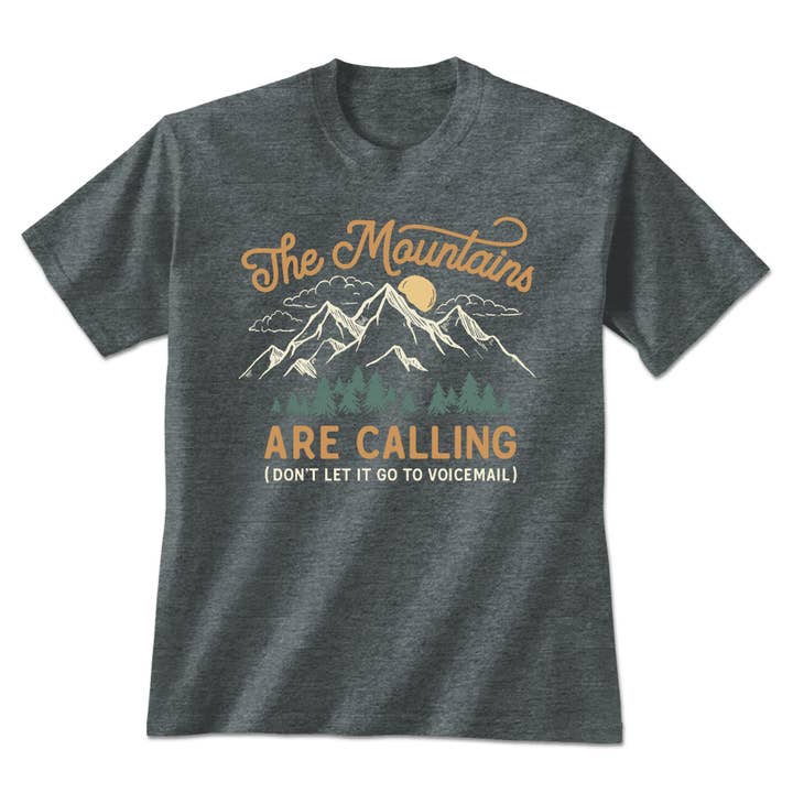 Dark Heather The Mountains Are Calling - T-Shirt for wholesale on Faire