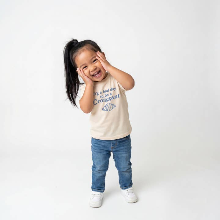 Bad Day to Be a Croissant Kids' Tee – Funny Bakery Shirt for wholesale by The Wishing Elephant