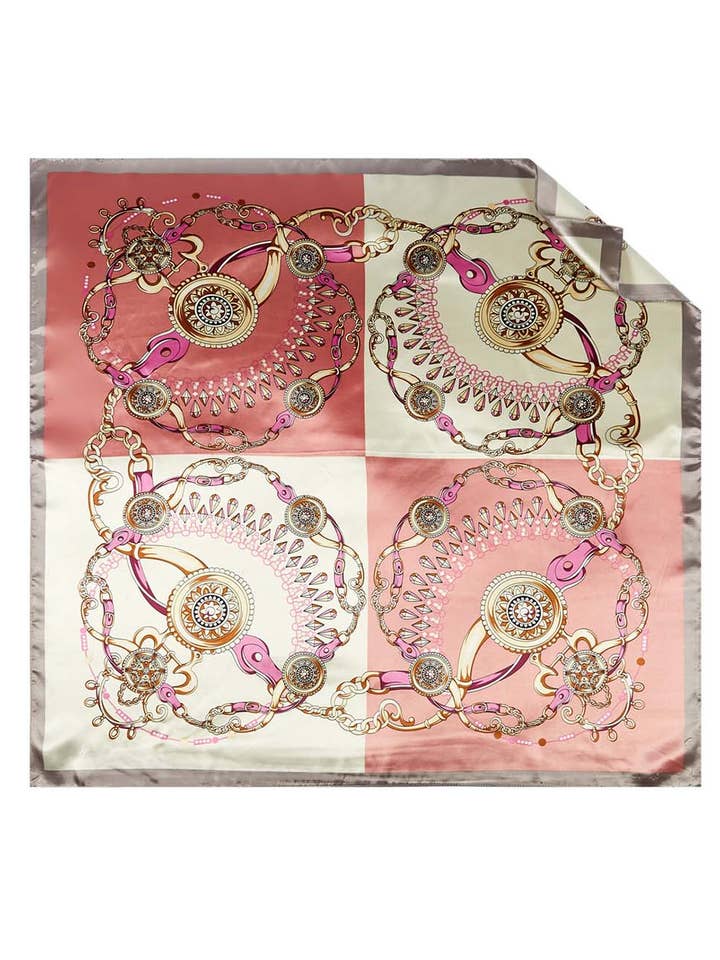 Vintage Splicing Patterns Square Satin Scarf DP25E604 for wholesale by Dipped Shop