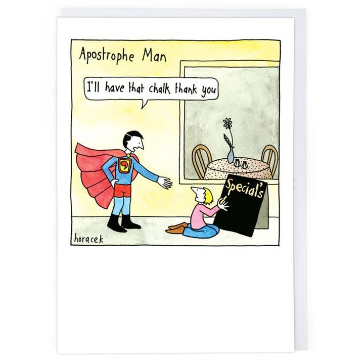 Cath Tate Cards - Wholesale Everyday Greeting Card - Apostrophe Man Greeting Card