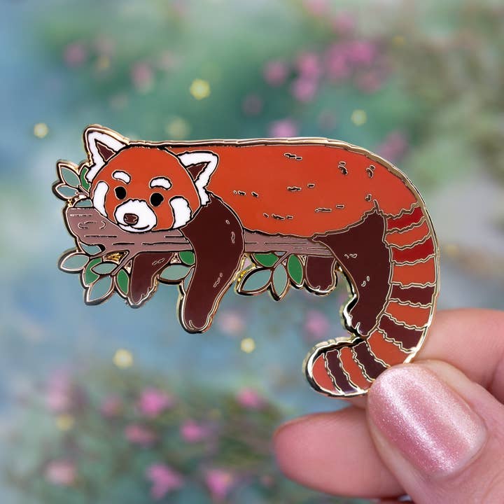 Botanical Bright - Wholesale Lapel Pin/Button - Red Panda Enamel Pin2