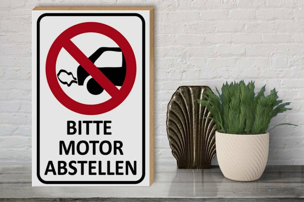 Femer - Wholesale Sign - Wooden sign note 30x40 cm Please turn off the engine wooden decorative sign3