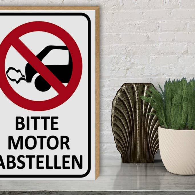 Femer - Wholesale Sign - Wooden sign note 30x40 cm Please turn off the engine wooden decorative sign3