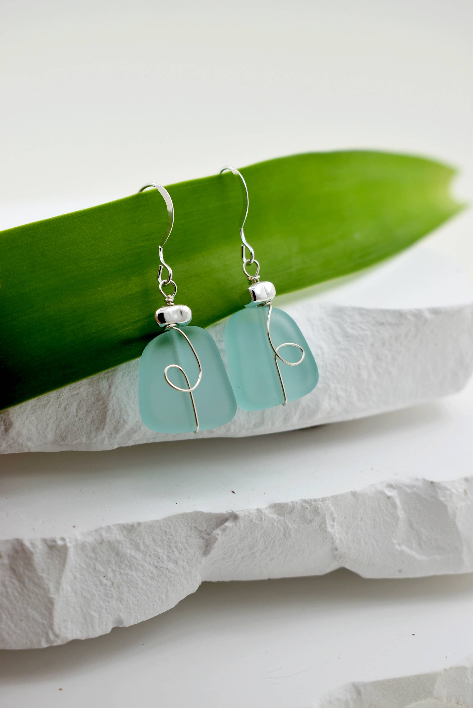 Whitelotus Design - Wholesale Dangle Earrings - Organic wired glass earrings2