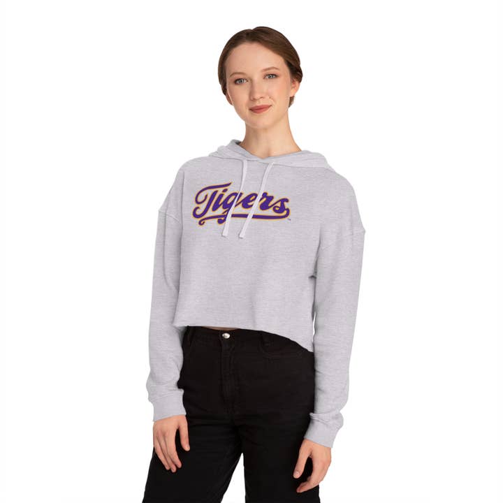 LSU Cropped Hoodie for wholesale by The Athletic Collection, LLC