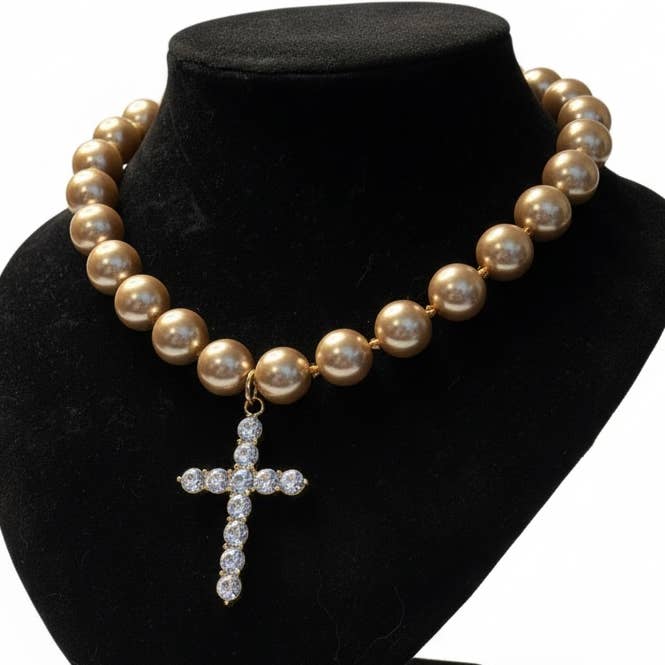 Champagne Pearl Necklace for wholesale by Flipping Dez LLC