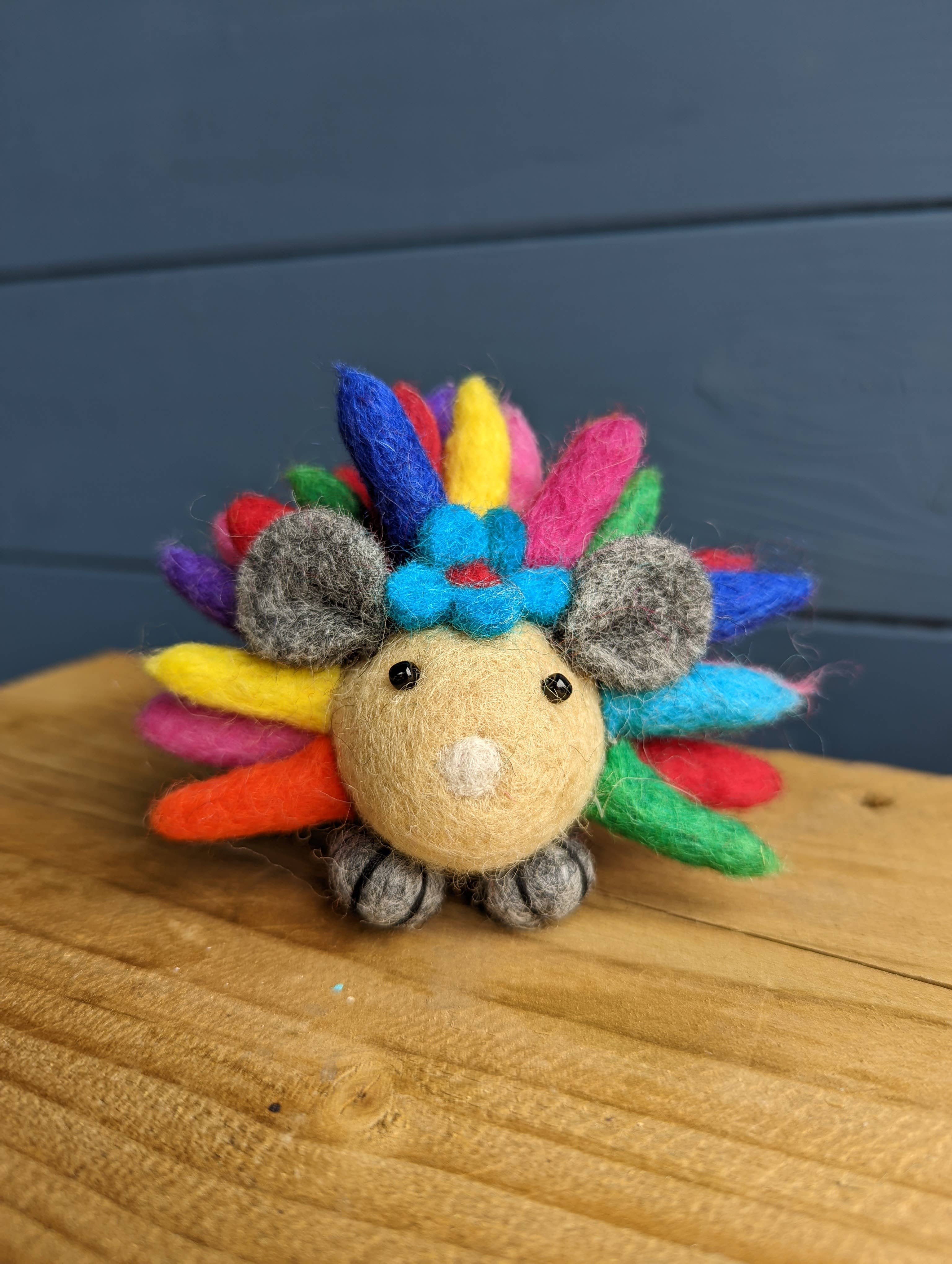 Cool Trade Winds – wholesale Dekorativt bordsobjekt – Filtad Multi Bright Rainbow Igelkott1